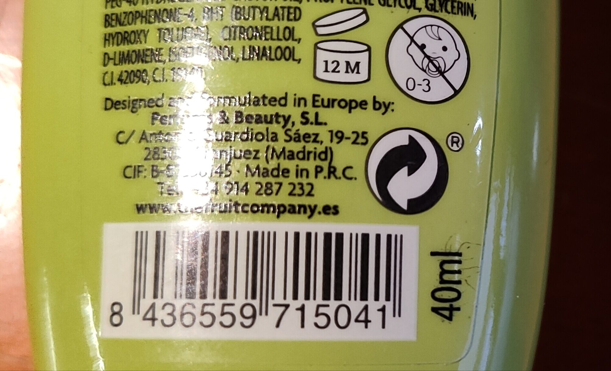 The Fruit Company - Recycling instructions and/or packaging information - es