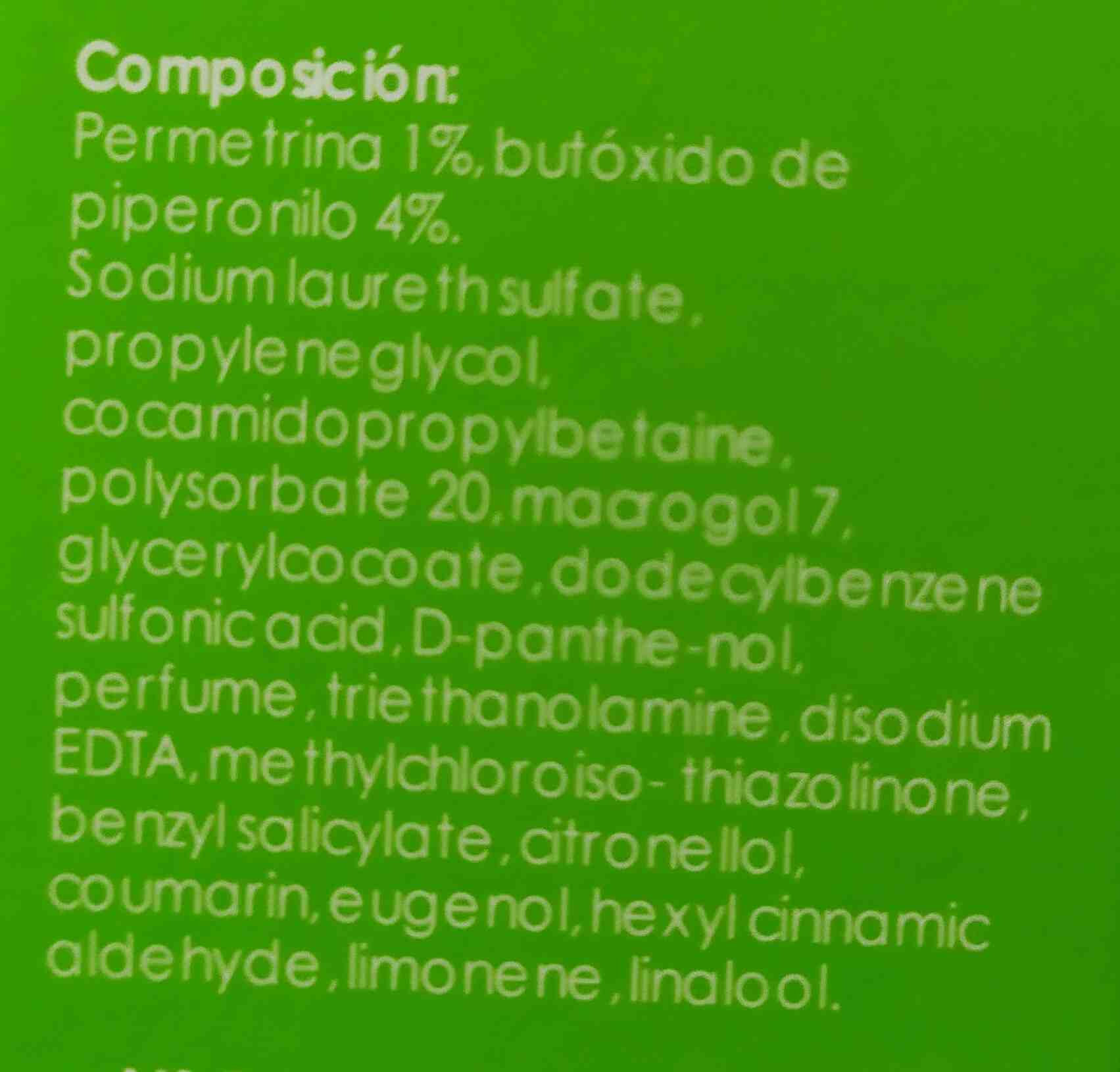 antipiojos - Ingredients - en