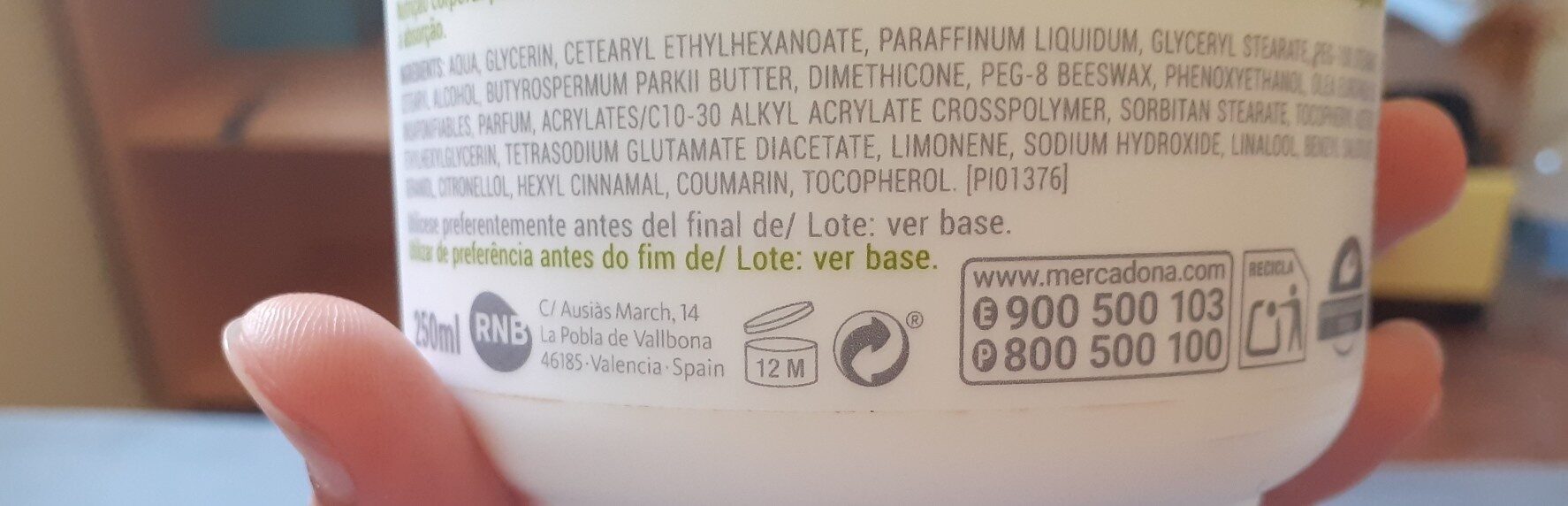 Cream with olive oil - Ingredientes - en