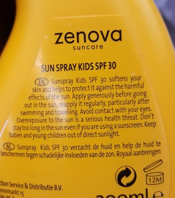 Kids sun sray - Ingredients - fr