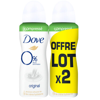 Dove 0% Déodorant Femme Spray Compressé Original 100ml Lot de 2 - 2