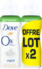 Dove 0% Déodorant Femme Spray Compressé Original 100ml Lot de 2 - Tuote