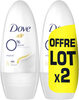 DOVE Déodorant Femme Bille Original 0% 2x50ml - Tuote