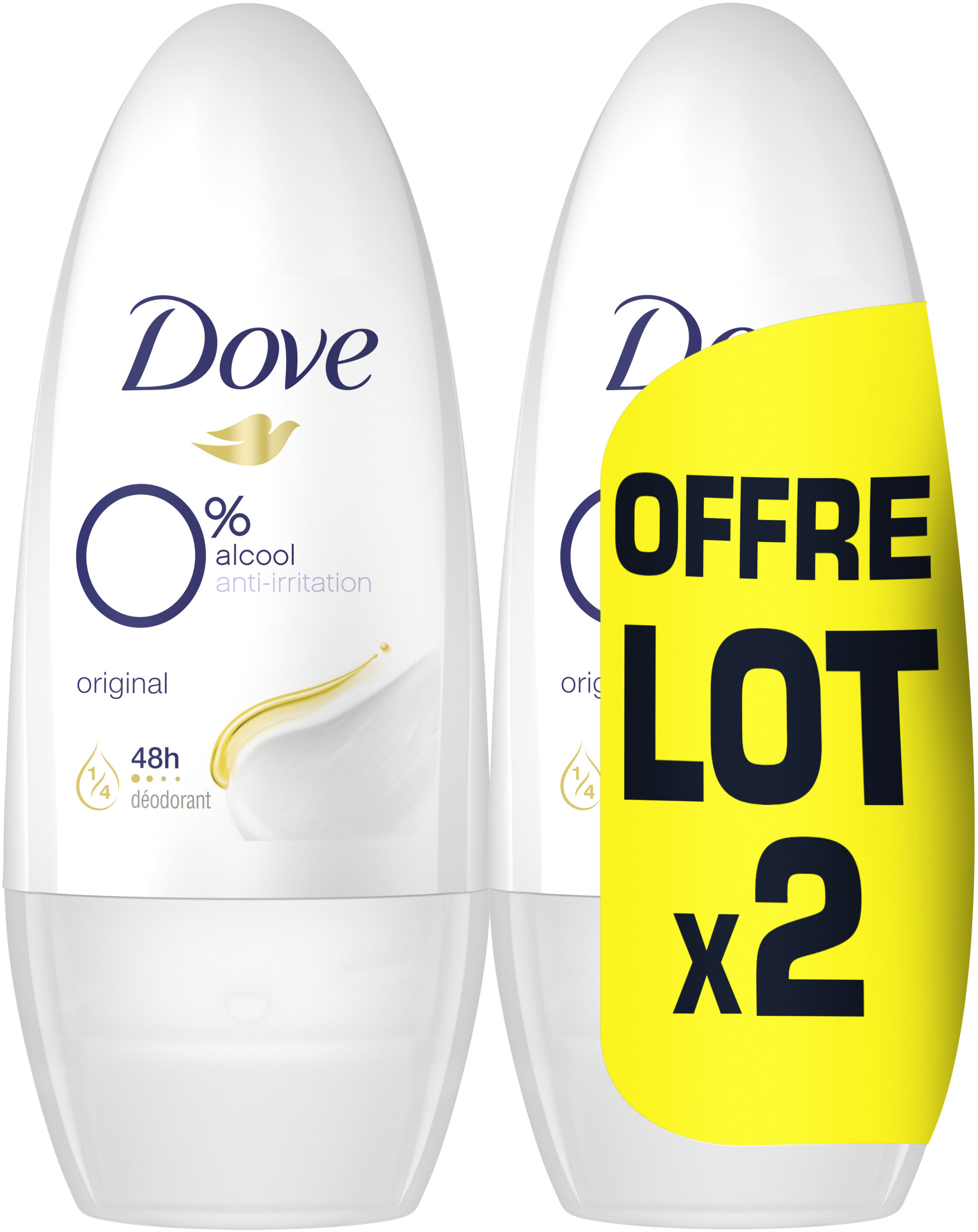 DOVE Déodorant Femme Bille Original 0% 2x50ml - Tuote - fr