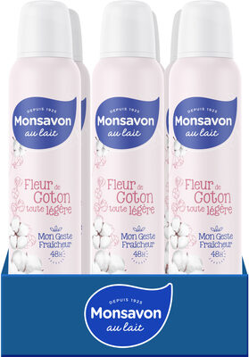 MONSAVON Anti-Transpirant Femme Spray Fleur de Coton Toute Légère 6x200ml - Product - fr