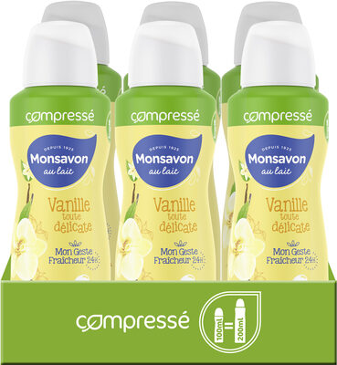 Monsavon Déodorant Femme Spray Anti Transpirant Lait & Fleur de Vanille Lot 6x100ML(dont 2 Offerts) - Tuote - fr