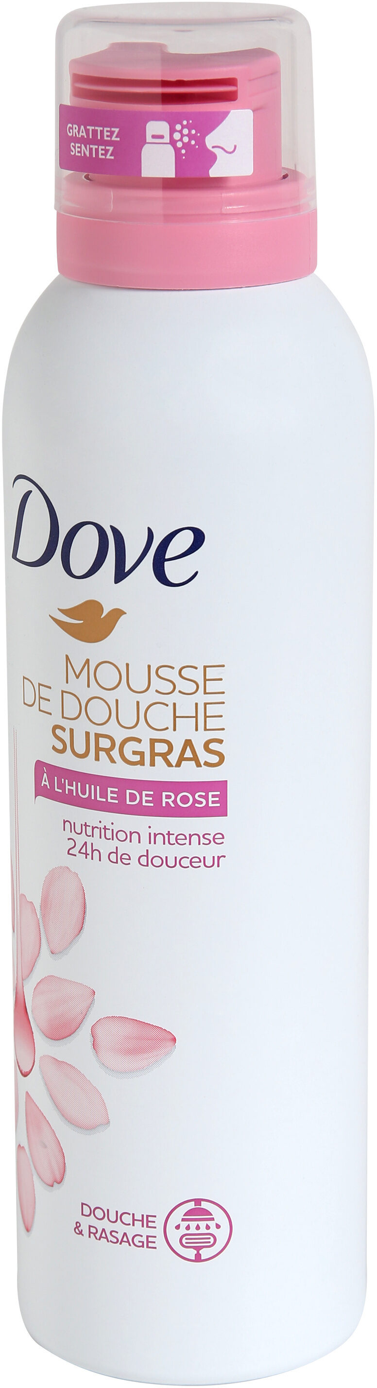 Dove Surgras Gel Douche Mousse Nourrissante Huile de Rose 24h - Tuote - fr
