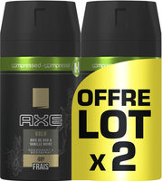 AXE Gold Compressé Déodorant Homme Spray Bois de Oud et Vanille Noir Frais 48H Lot 2x100ml - Product - fr