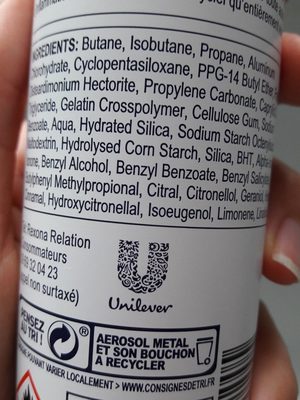 Rexona - Ingredients