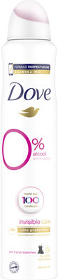 DOVE 0% Déodorant Femme Spray Anti-irritation Invisible Care 200ml - Produit - fr