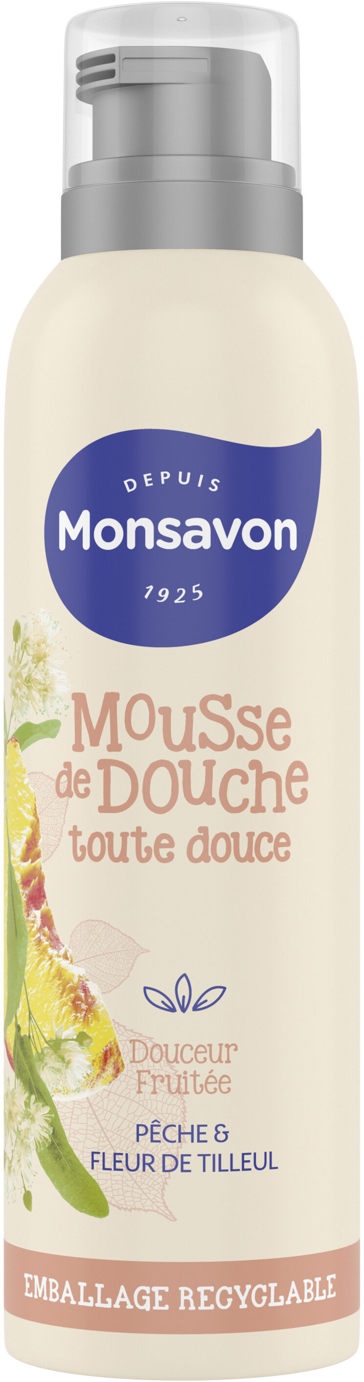 Monsavon Gel Douche Mousse Douceur Fruitée Pêche & Tilleul - Produkto - fr