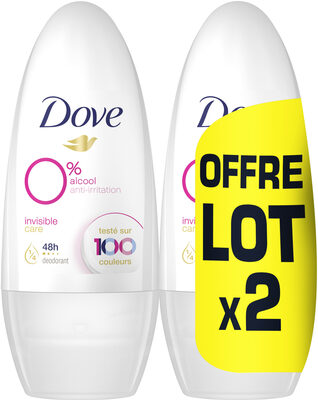 DOVE Déodorant Femme Bille Invisible Care 0% 2x50ml - Produit - fr