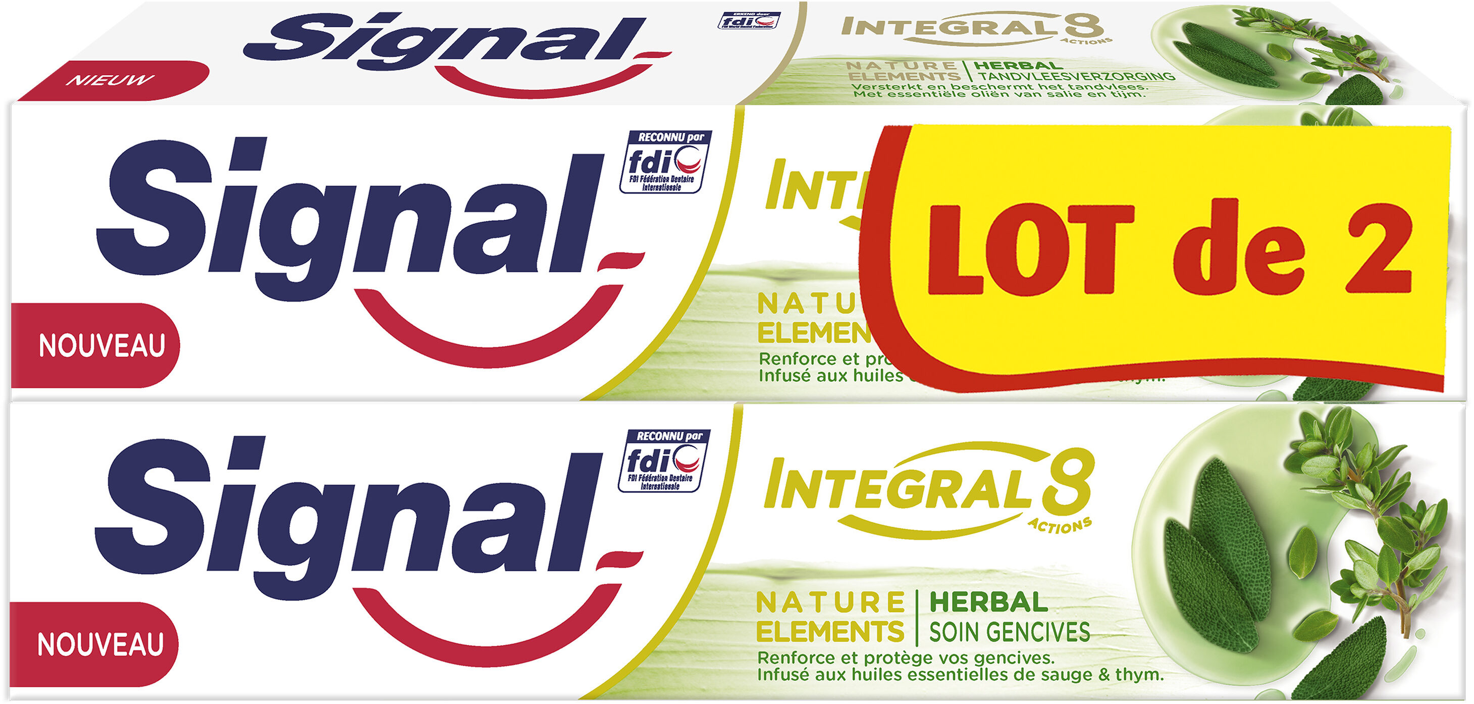 Signal Integral 8 Dentifrice Nature Elements Soin Gencives 2x75ml - Tuote - fr