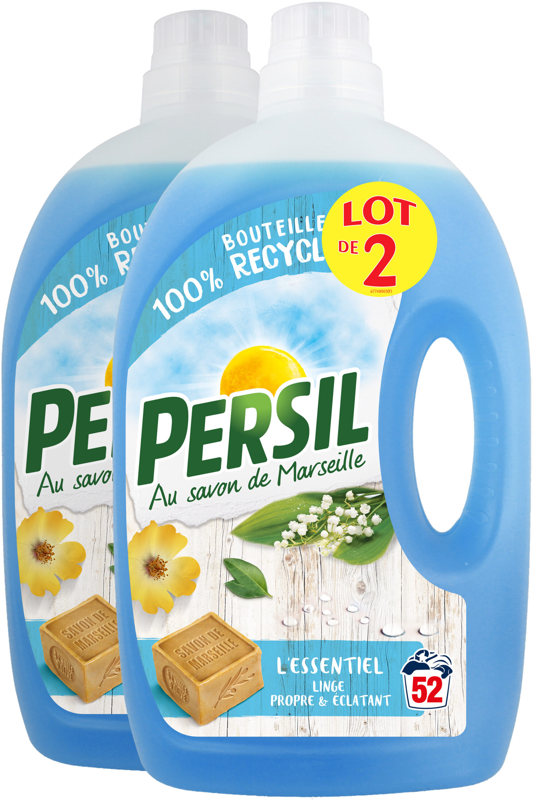 Persil Lessive Liquide l'Essentiel 2,6l 52 Lavages Lot de 2 - Produto - fr