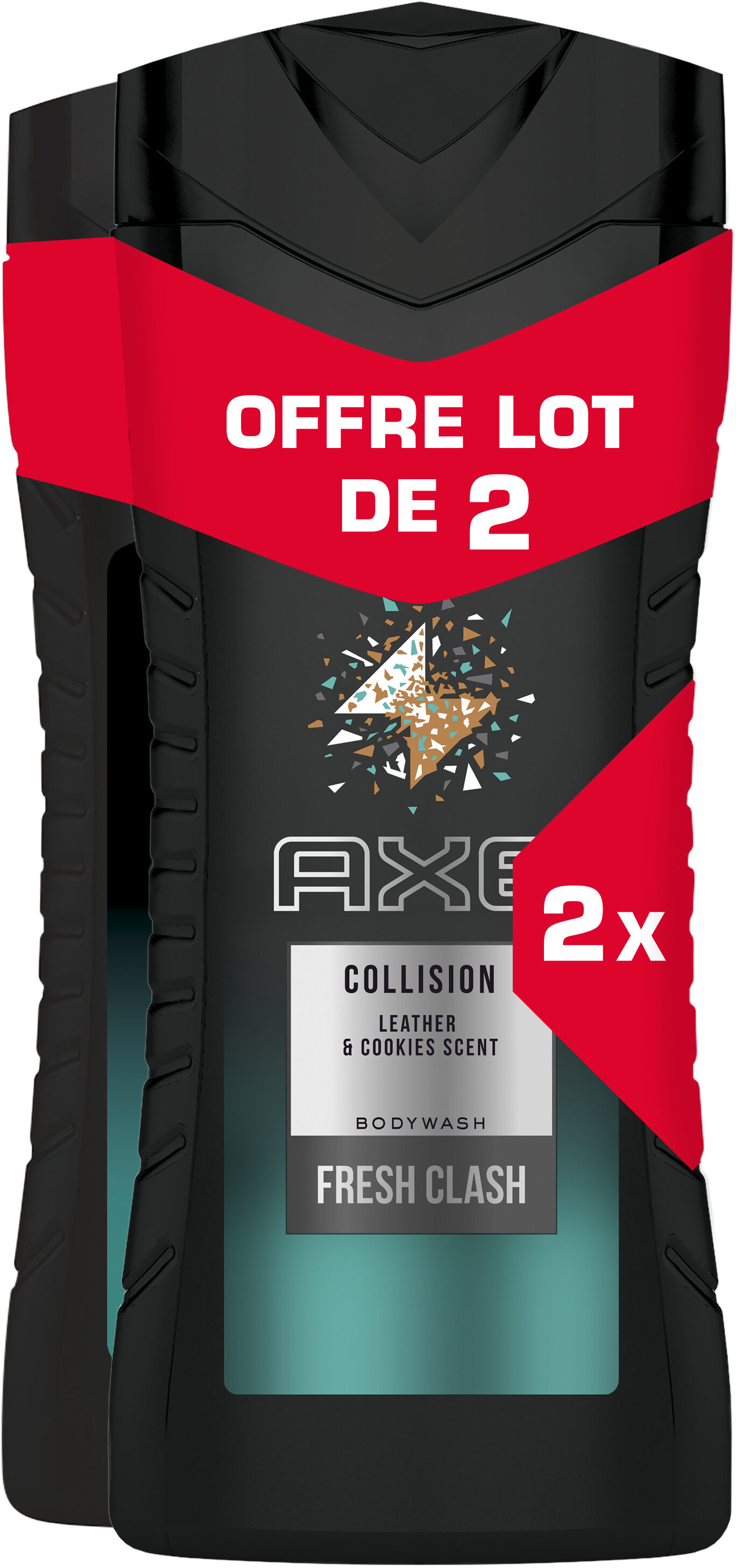 Axe Gel Douche Homme Collision Cuir & Cookies 12h Parfum Frais 2x400ml - Product - fr