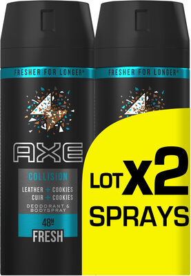 AXE Collision Déodorant Homme Spray Cuir & Cookies 150ml Lot de 2 - Product - fr