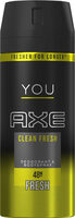 Axe Déodorant Antibactérien YOU Clean Fresh Spray 150ml - Product - fr