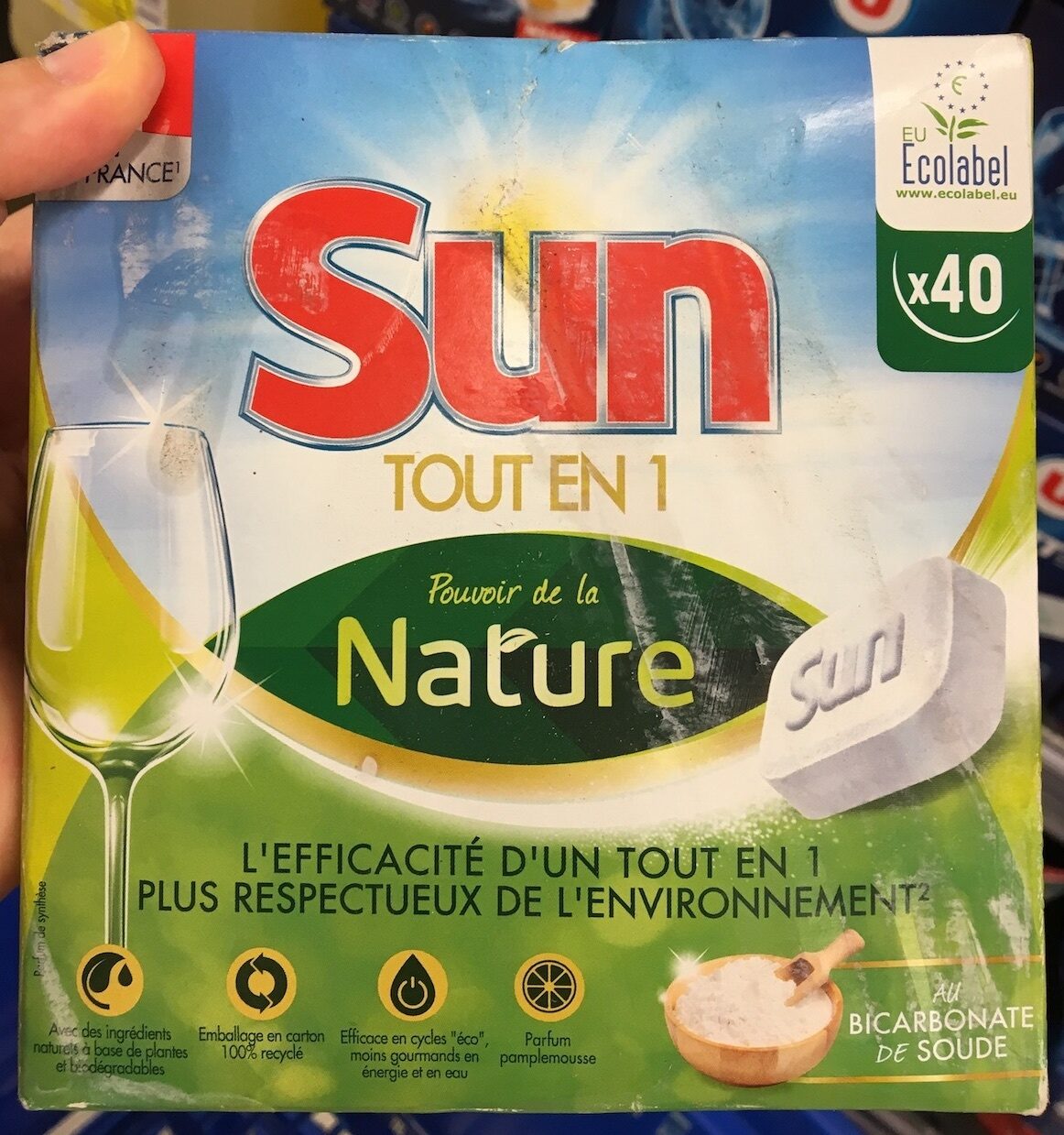 Sun Tablettes Lave-Vaisselle Pouvoir de la Nature Eco-Label 40 Lavages - Product - fr
