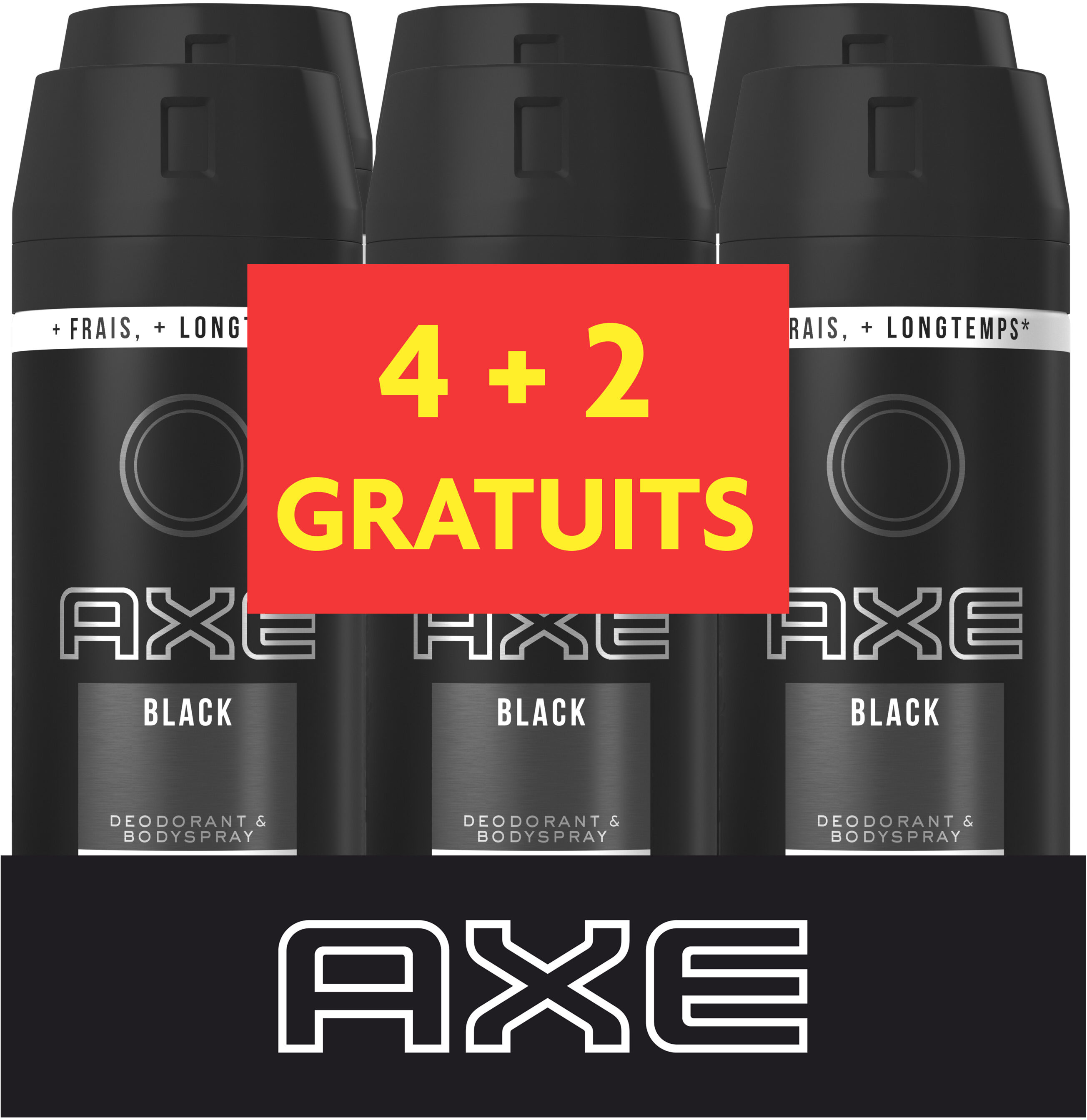 AXE Déodorant Homme Spray Anti Transpirant Black 150ml Lot de 6 - Produit - fr