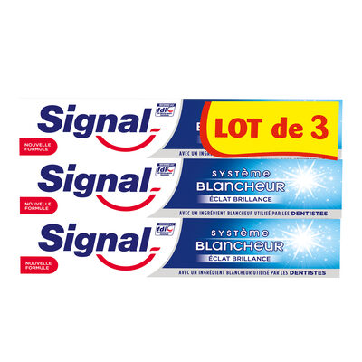 Signal Dentifrice Système Blancheur Éclat Brillance 3x75ml - 1