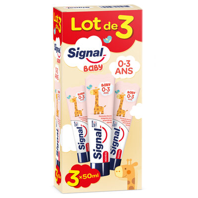 Signal Dentifrice Enfants Baby 0-3 Ans Fraise 3x50ml - 1