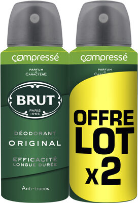 Brut Déodorant Homme Spray Compressé Original 2x100ml - Produit