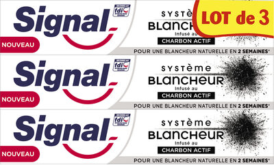 Signal Dentifrice Système Blancheur Charbon Actif 3x75ml - Product