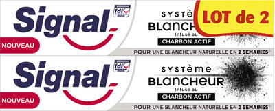 Signal Dentifrice Système Blancheur Charbon Actif 2x75ml - Produit - fr