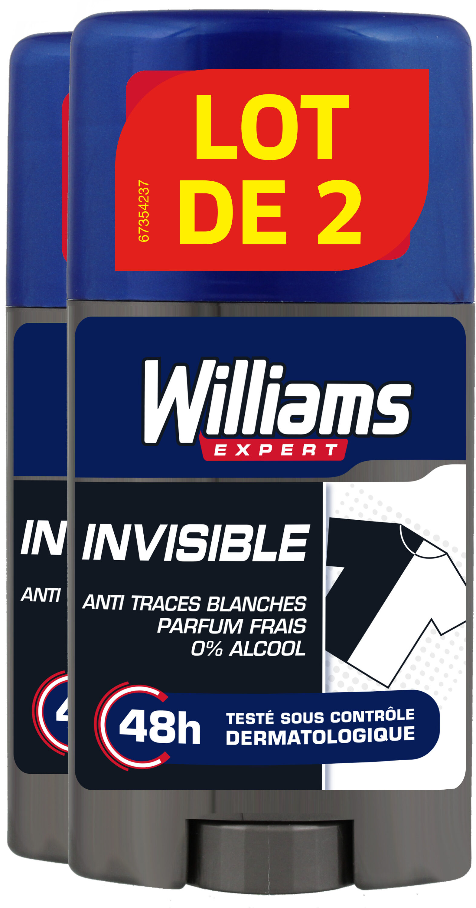 Williams Déodorant Homme Stick Invisible 2x75ml - Produit - fr