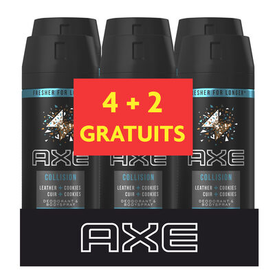 AXE Déodorant Homme Spray Cuir + Cookies Lot 6x150ml - 1