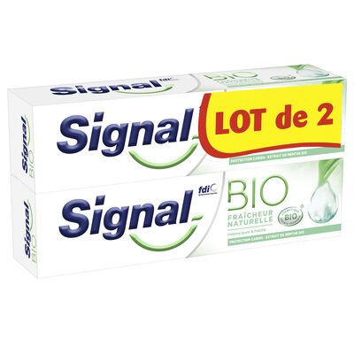 Signal Dentifrice Bio Fraîcheur Naturelle 2x75ml - 1