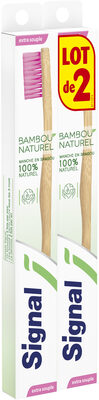 Signal Brosse à Dents Manuelle Manche en Bambou 100% Naturel Extra Souple x2 - Product - fr