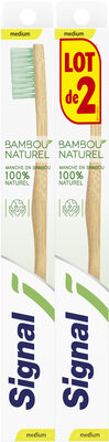 Signal Brosse à Dents Manuelle Manche en Bambou 100% Naturel Medium x2 - Product