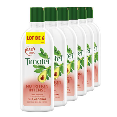 Timotei Nutrition Intense Shampoing Femme à l'Huile d'Avocat 100% d'origine naturelle Cheveux Secs Lot de 6x300ml - 1