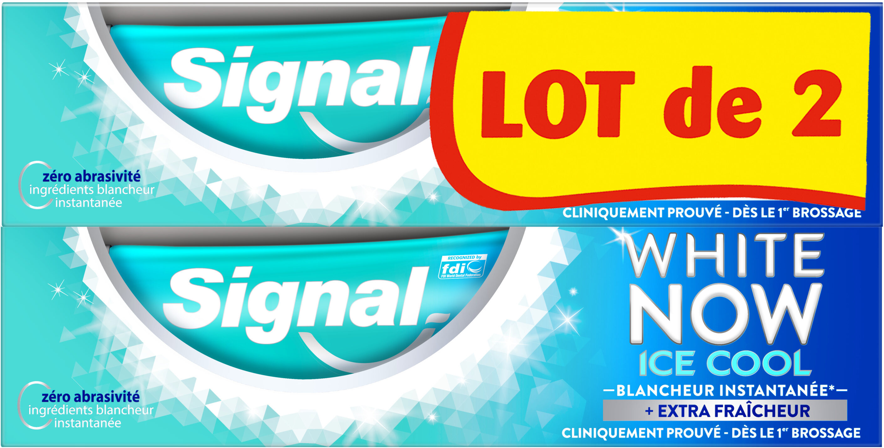 Signal White Now Dentifrice Ice Cool 2x75ml - Product - fr