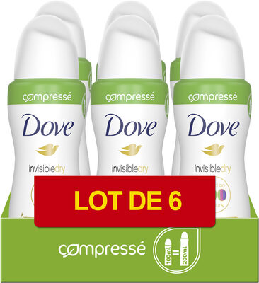 DOVE Déodorant Femme Spray Compressé Invisible Dry 6x100ml - Product - fr
