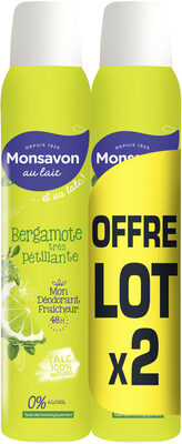 Monsavon Déodorant Femme Spray Bergamote Très Pétillante 2x200ml - Produto