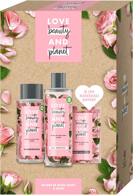Love Beauty And Planet Coffret Shampooing, Gel douche, Masque en Tissu Beurre de Muru Muru et Rose x1 - Product - fr