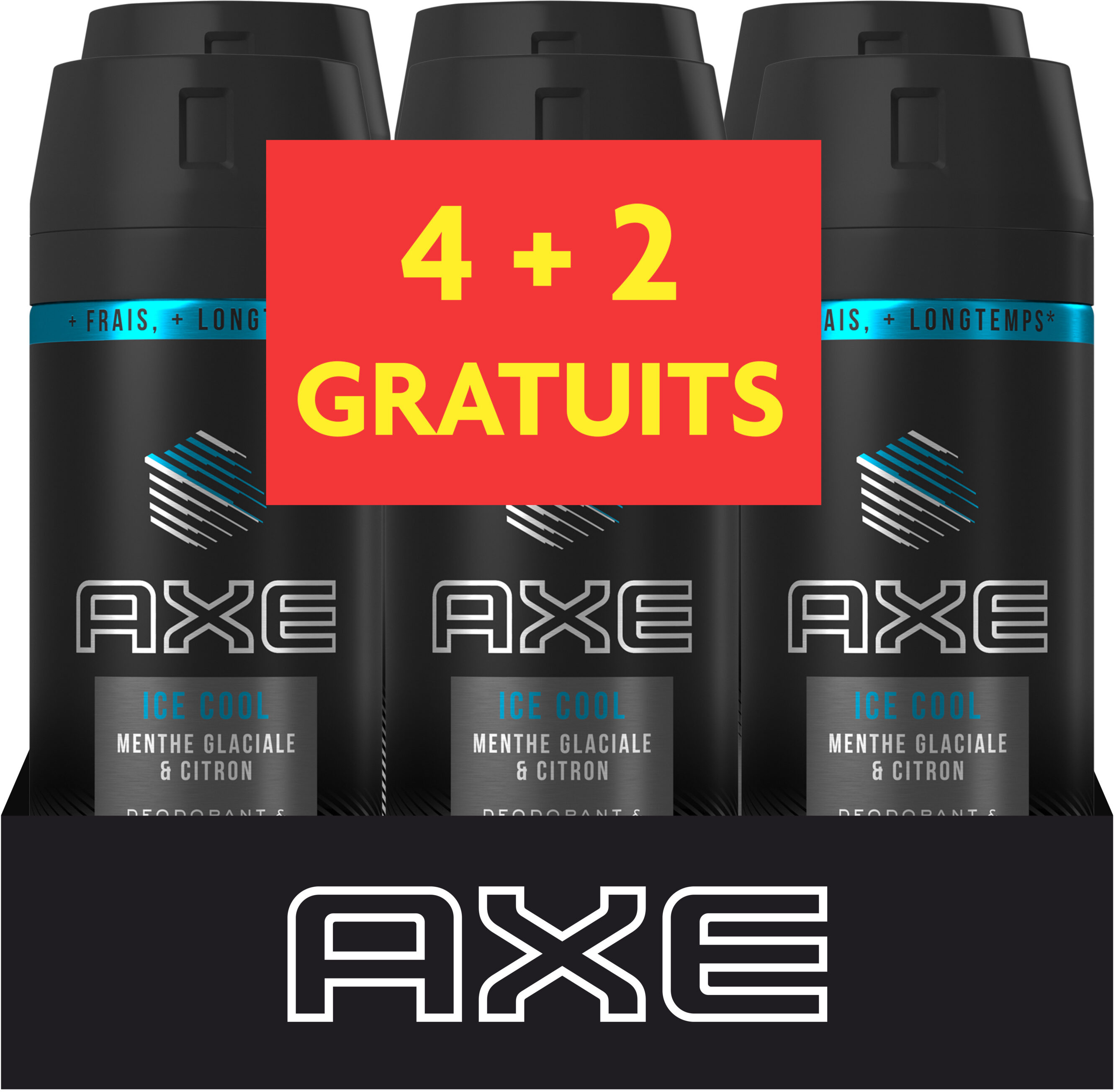 AXE Déodorant Homme Spray Menthe Glaciale & Citron Spray Lot 6x150ml - Product - fr