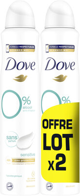 DOVE Déodorant Femme Spray Sensitive 0% Sans Parfum 2x200ml - Product - fr