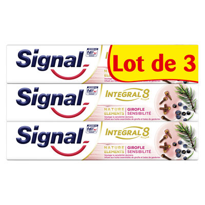 Signal Integral 8 Dentifrice Nature Elements Girofle Sensibilité 3x75ml - 1