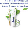 Signal Kit 3 Dentifrices Bio Protection Naturelle et 1 Brosse à Dents Manuelle Souple Bambou 100 % Naturel x 1 - Product