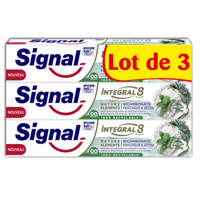 Signal Integral 8 Dentifrice Nature Elements Fraîcheur & Détox 3x75ml - 1