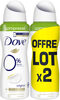 DOVE Déodorant Femme Spray Compressé Original 0% 2x100ml - Produto
