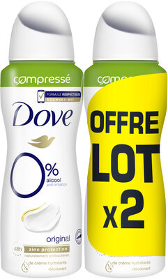 DOVE Déodorant Femme Spray Compressé Original 0% 2x100ml - Tuote - fr