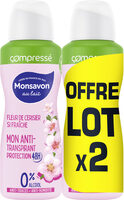 Monsavon Anti-Transpirant Femme Spray Compressé Fleur De Cerisier 2x100ml - Product - fr
