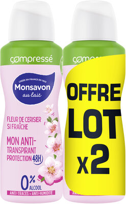 Monsavon Anti-Transpirant Femme Spray Compressé Fleur De Cerisier 2x100ml - Product - fr