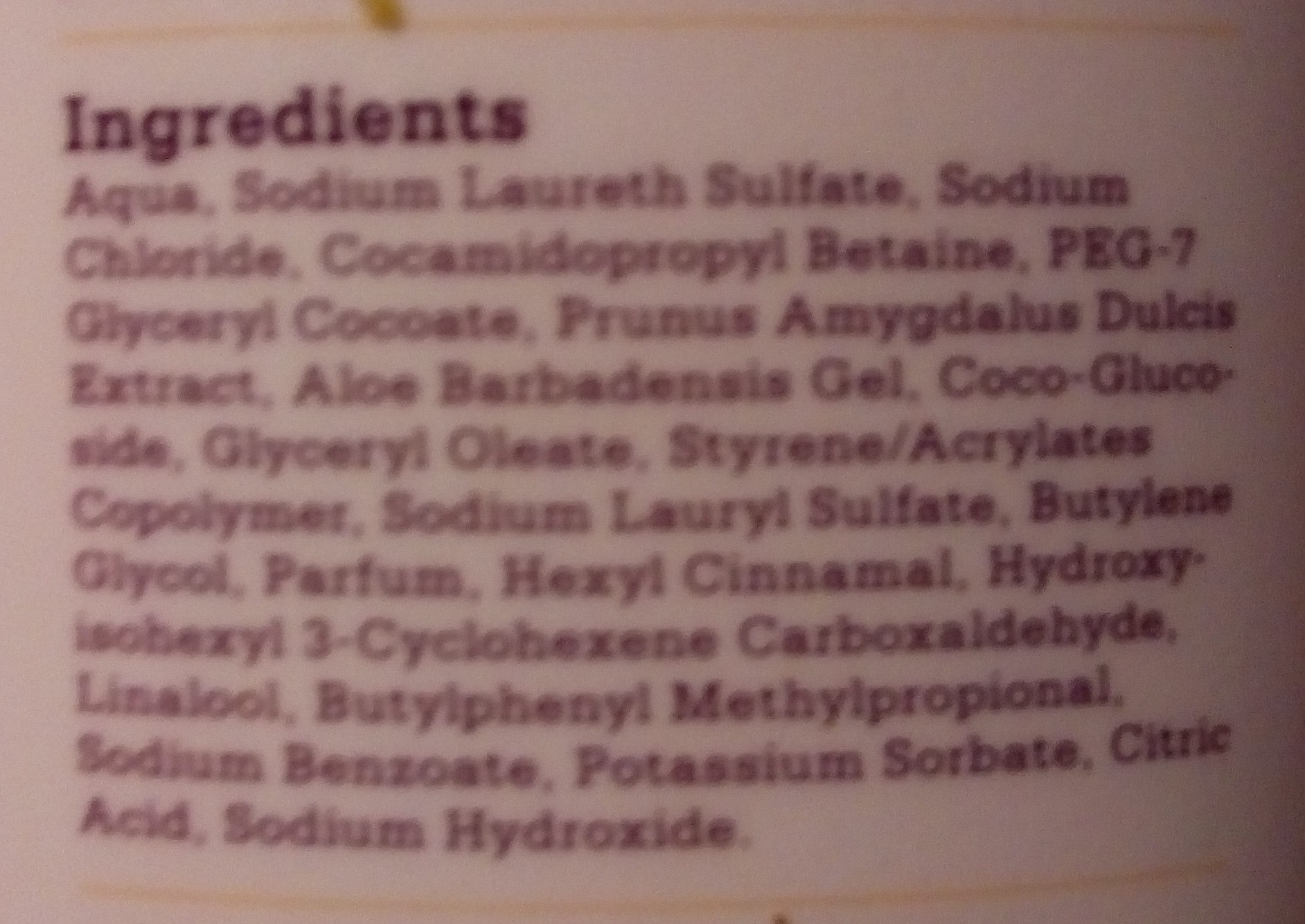 cremedouche extra care - Ingredients - nl