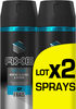 AXE Ice Cool Déodorant Homme Menthe Glacial & Citron Protection 48H Spray Lot 2x150ML - Produit