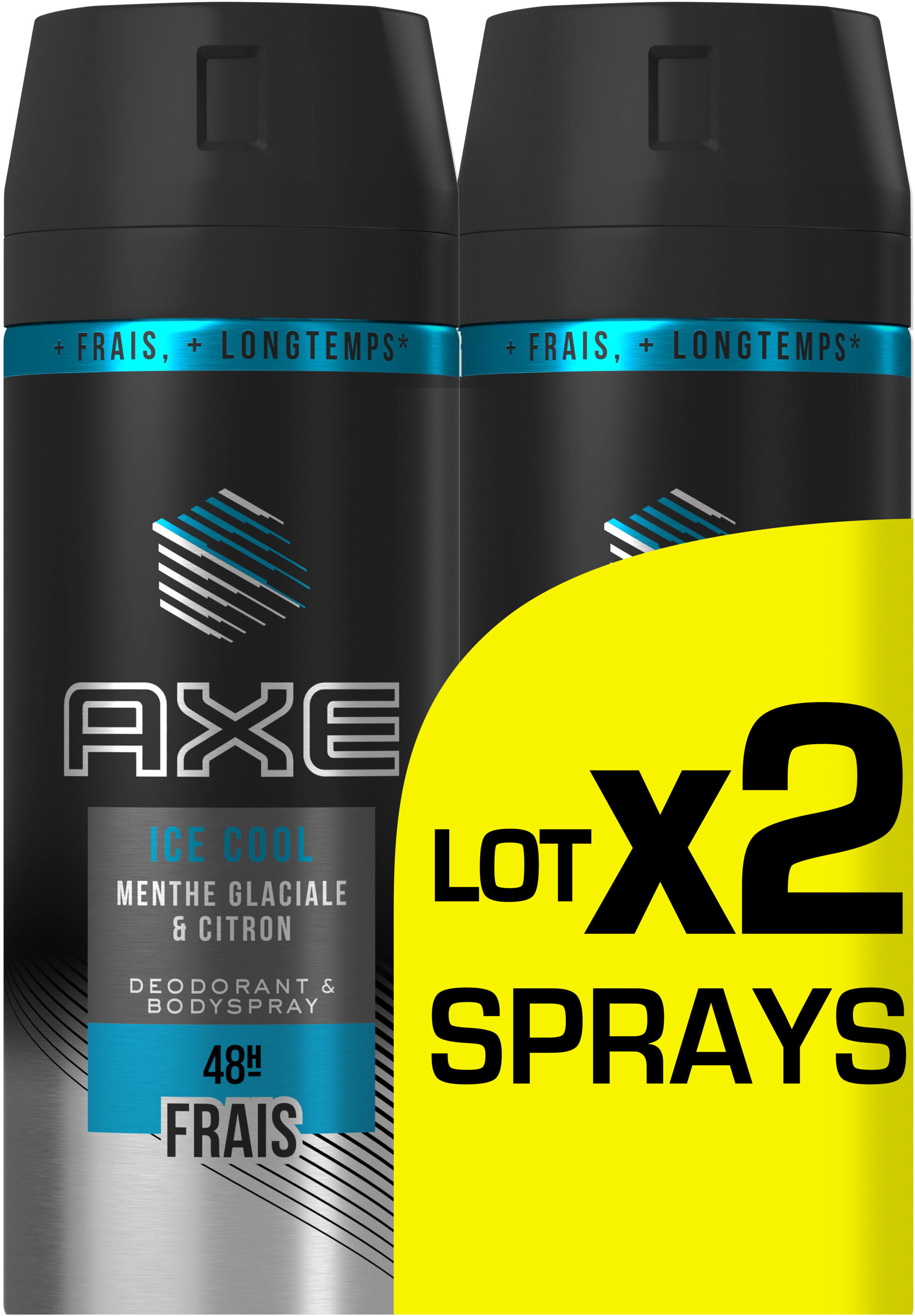 AXE Ice Cool Déodorant Homme Menthe Glacial & Citron Protection 48H Spray Lot 2x150ML - Product - fr